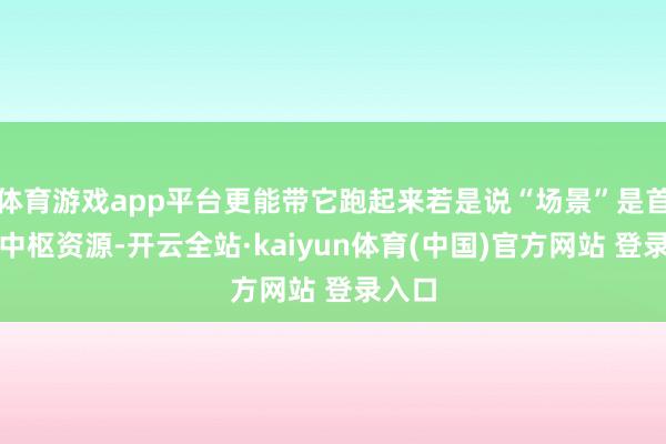 体育游戏app平台更能带它跑起来若是说“场景”是首程的中枢资源-开云全站·kaiyun体育(中国)官方网站 登录入口