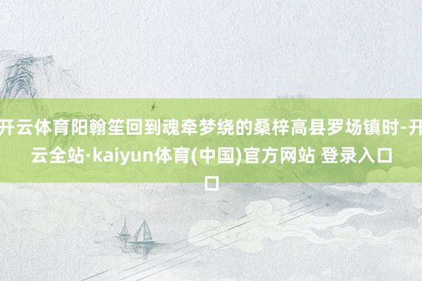 开云体育阳翰笙回到魂牵梦绕的桑梓高县罗场镇时-开云全站·kaiyun体育(中国)官方网站 登录入口